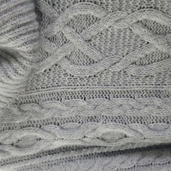 Loft Womens Sweater Gray Cable Knit Cowl Neck Large - Picture 3 of 9